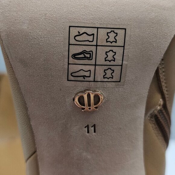 Paige Keely Knee High Boot Womens 11 Cognac Tan Leather Tall Heeled Riding Fall - Picture 14 of 15